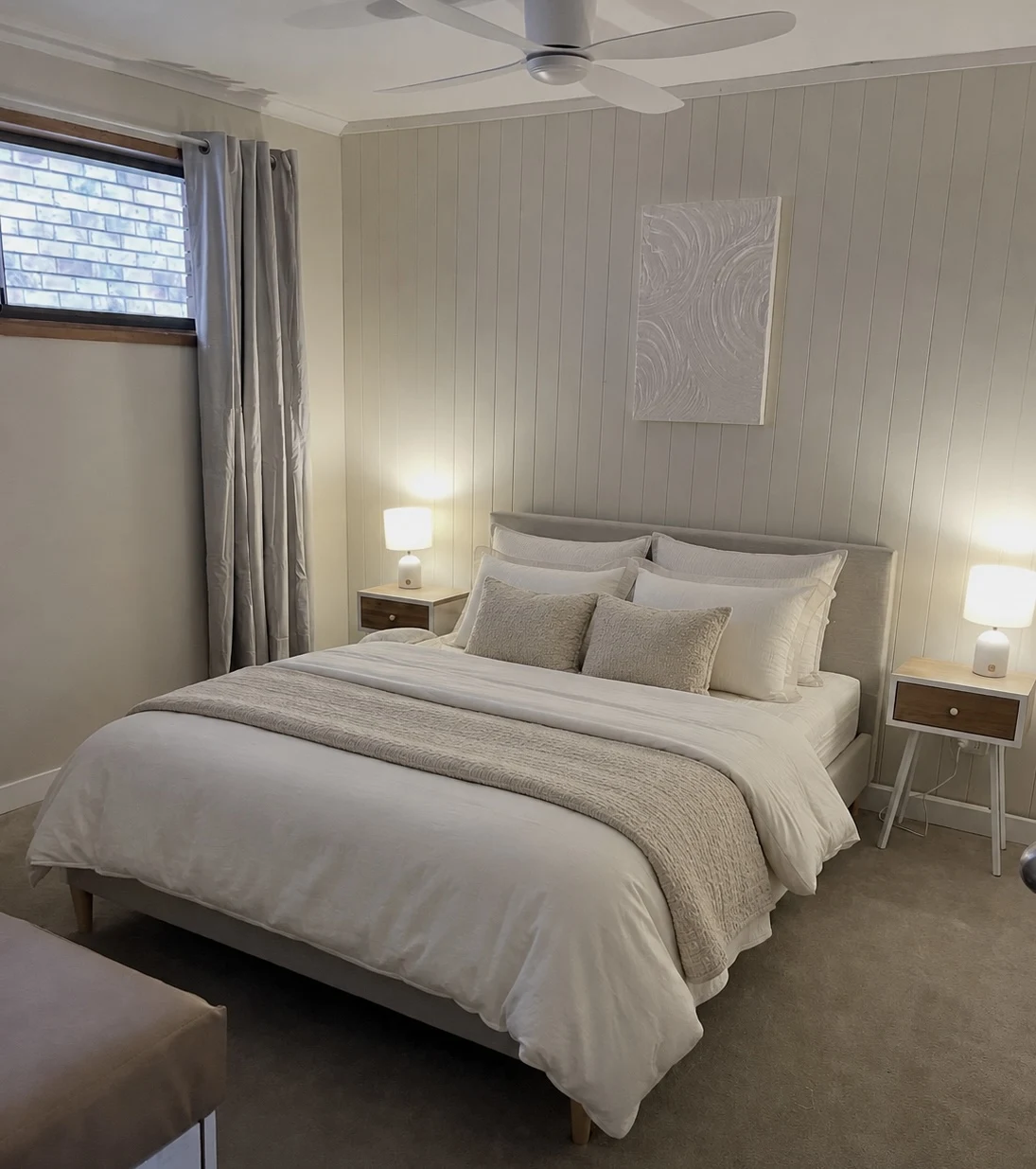 Third bedroom after partial garage conversion